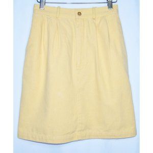 Vintage 90's BUSHWACKER U.S.A  100% Cotton Butter Yellow Pencil Skirt Size 4